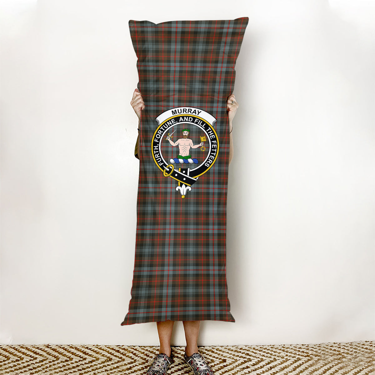 ScotsTee Shop Scottish Murray of Atholl Weathered Crest Tartan Body Pillow