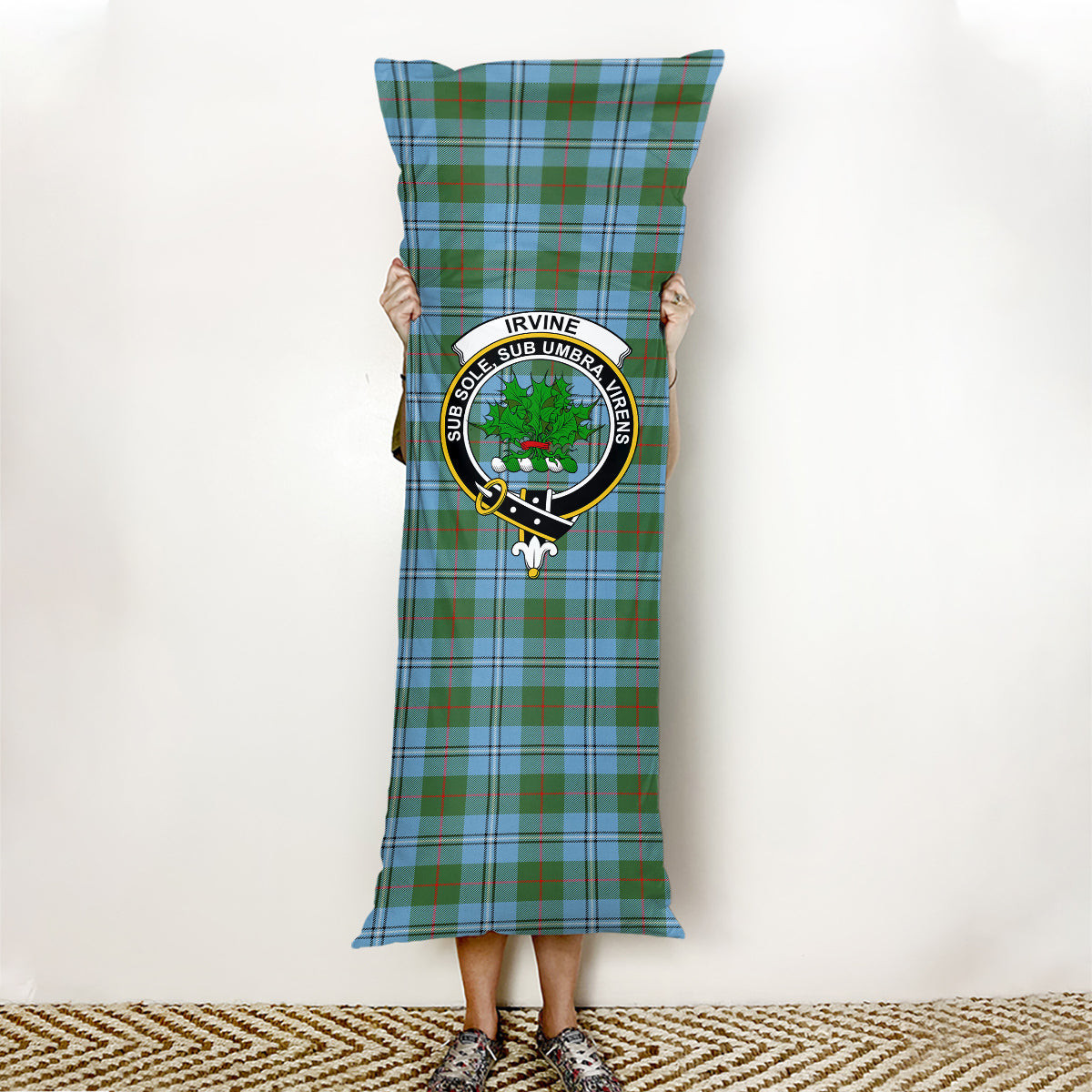 ScotsTee Shop Scottish Irvine of Glentulchan Modern Crest Tartan Body Pillow