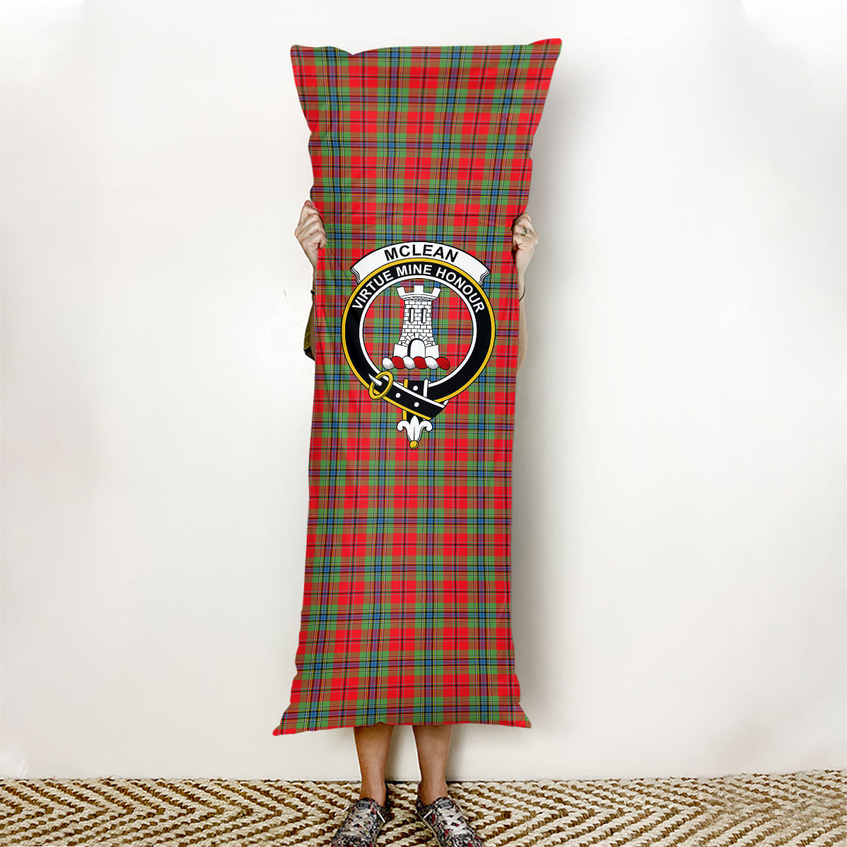ScotsTee Shop Scottish McLean of Duart Modern Crest Tartan Body Pillow
