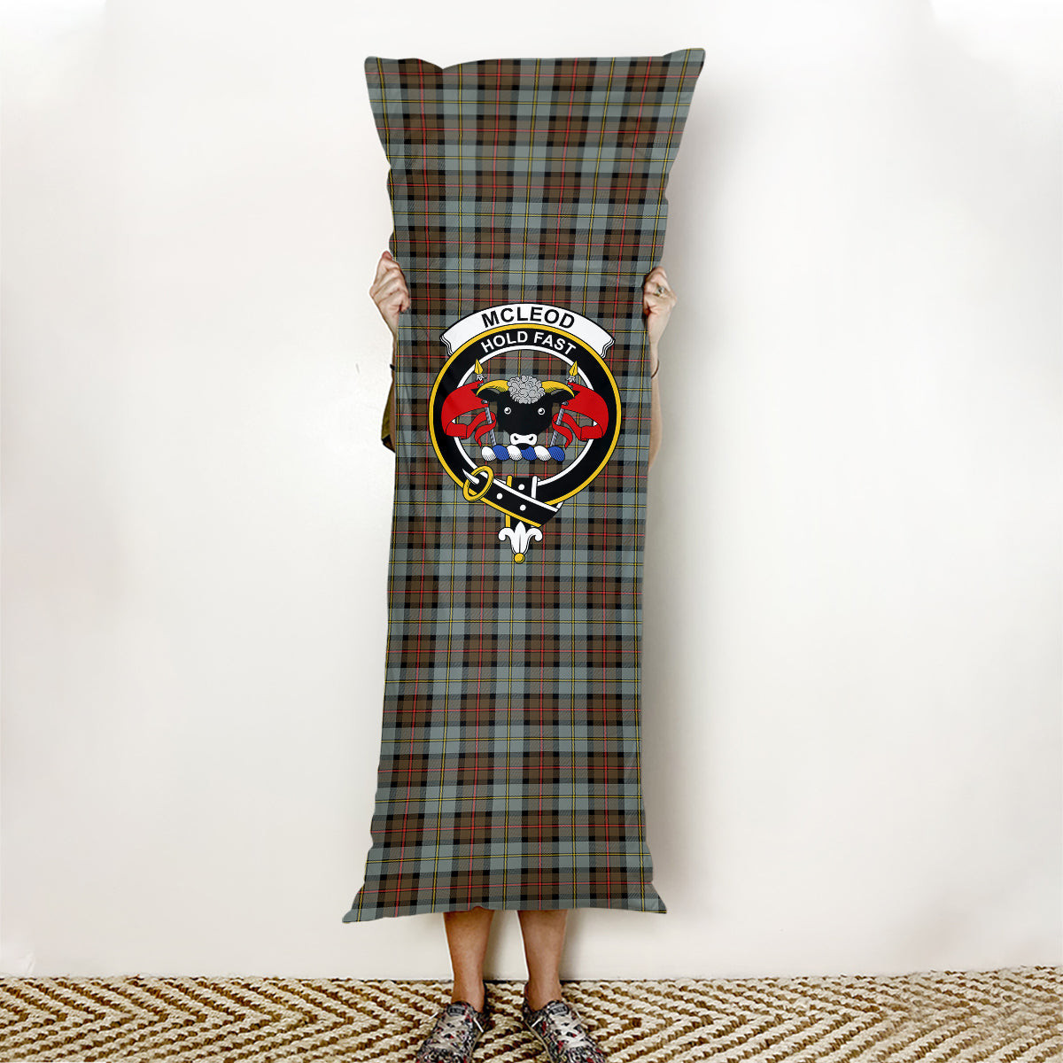 ScotsTee Shop Scottish McLeod of Harris Weathered Crest Tartan Body Pillow