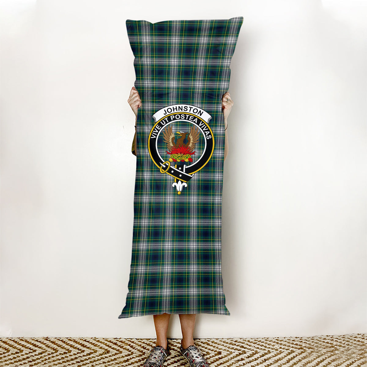 ScotsTee Shop Scottish Johnston Dress Modern Crest Tartan Body Pillow