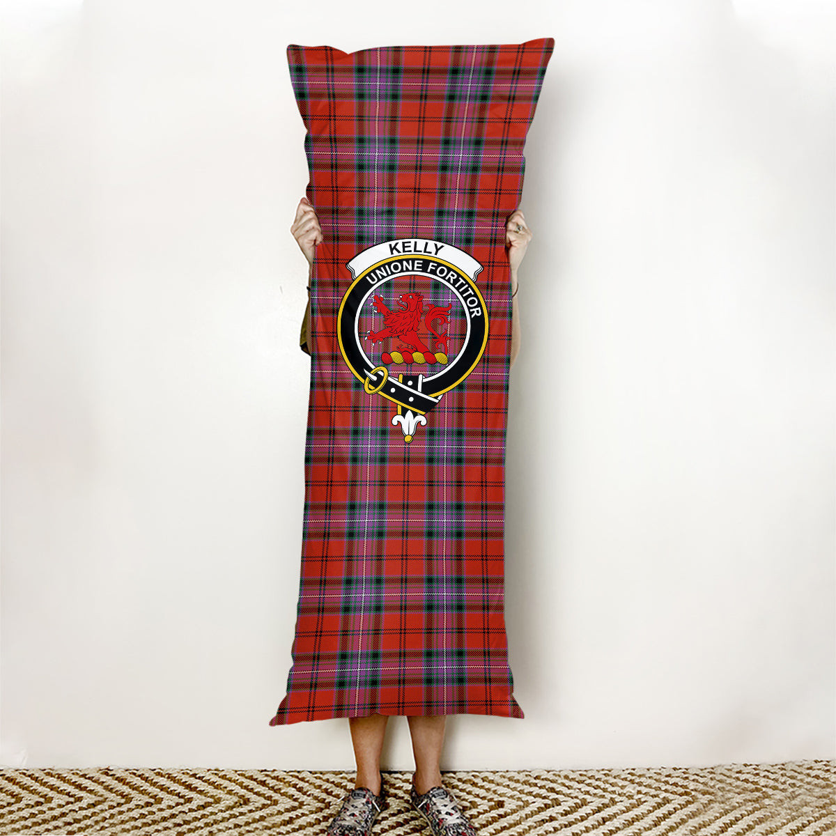 ScotsTee Shop Scottish Kelly of Sleat Red Ancient Crest Tartan Body Pillow