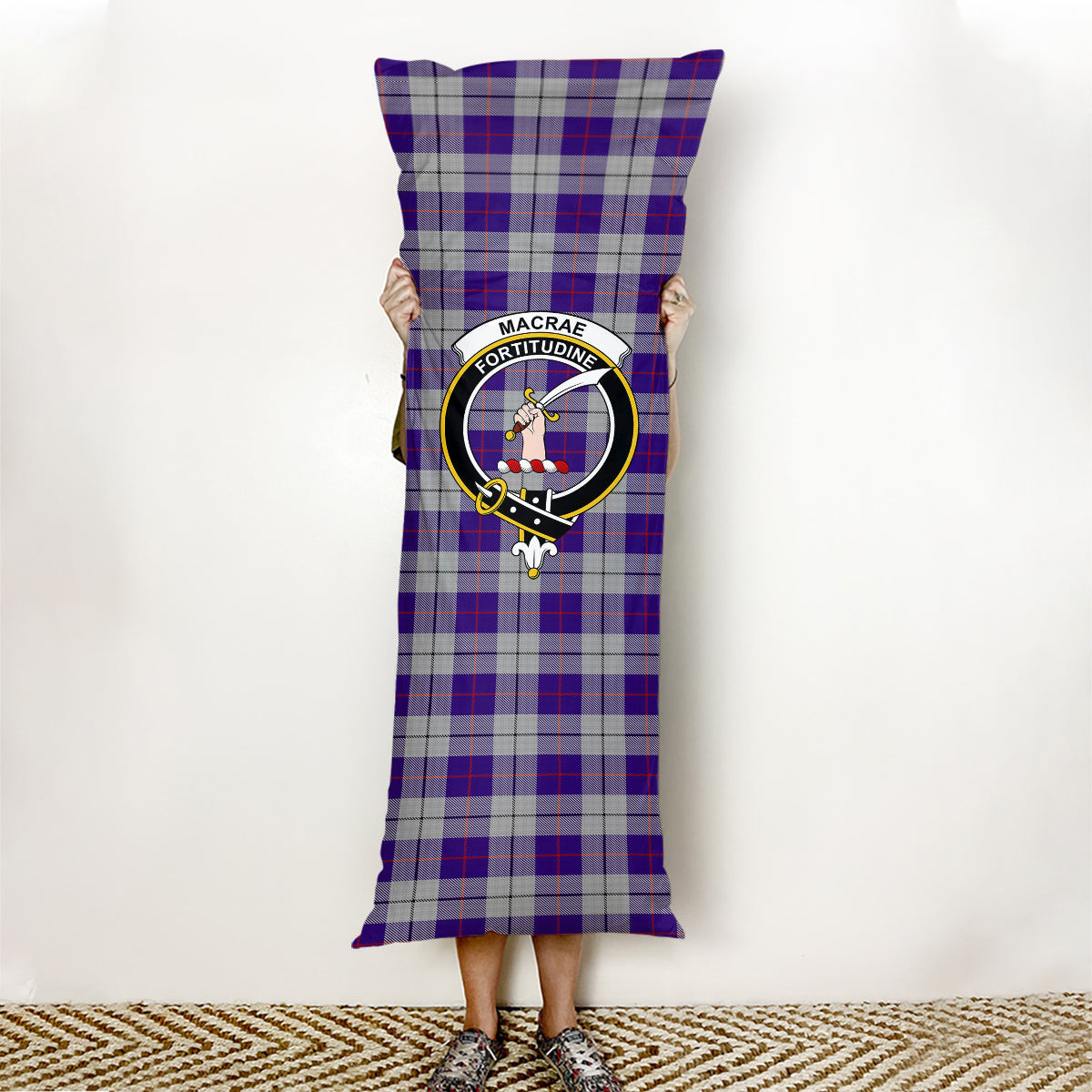 ScotsTee Shop Scottish MacRae Dress Purple 1 Crest Tartan Body Pillow