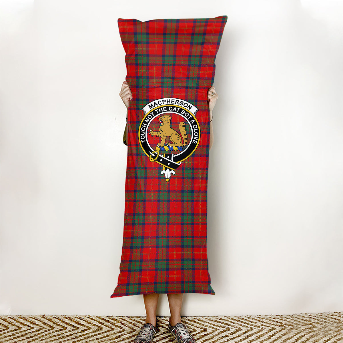 ScotsTee Shop Scottish MacPherson of Cluny Modern Crest Tartan Body Pillow