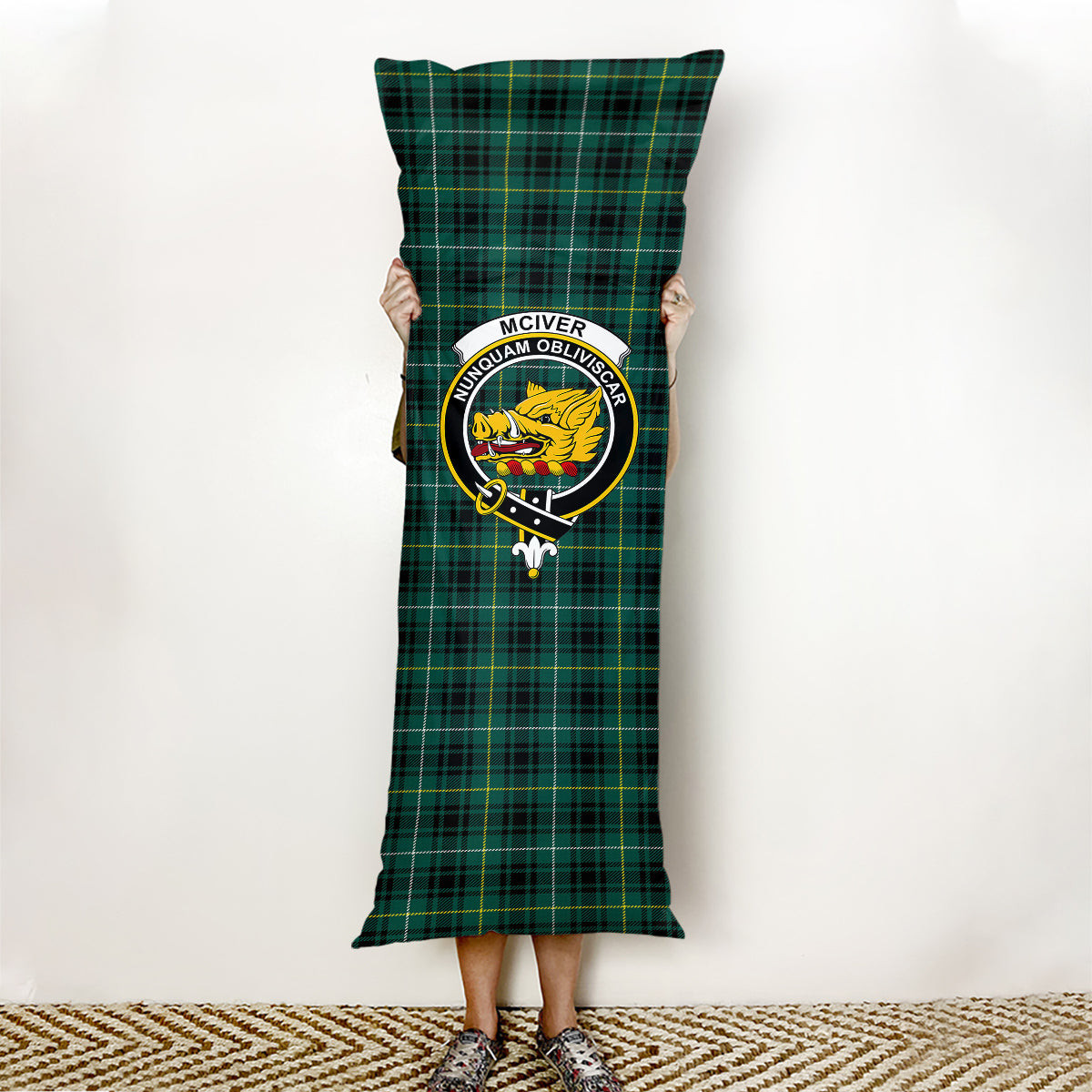 ScotsTee Shop Scottish McIver Hunting Modern Crest Tartan Body Pillow