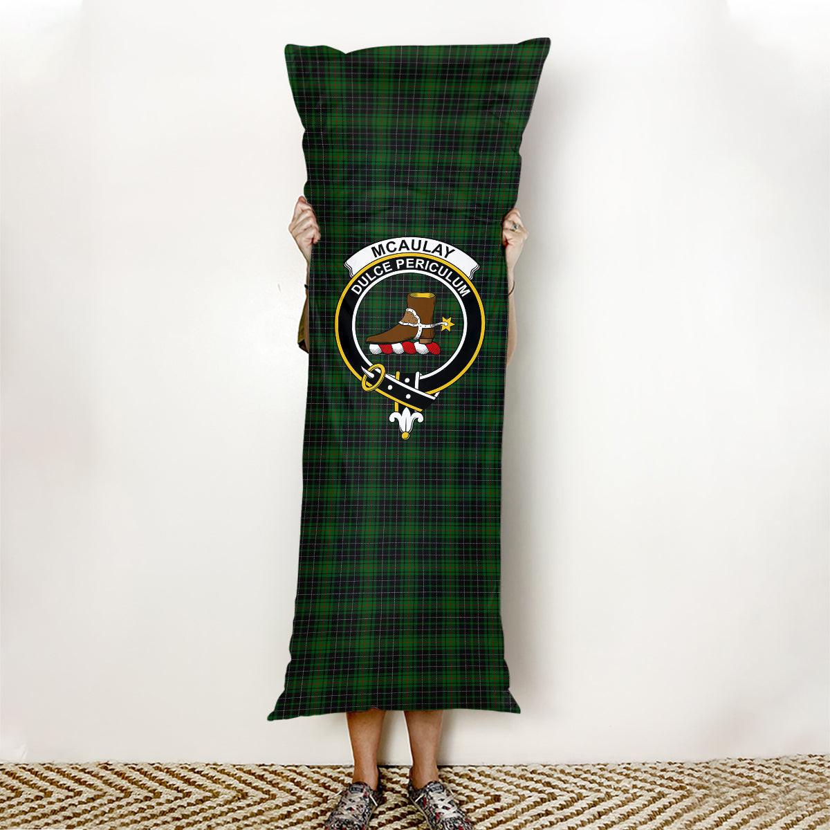 ScotsTee Shop Scottish McAulay Hunting Crest Tartan Body Pillow