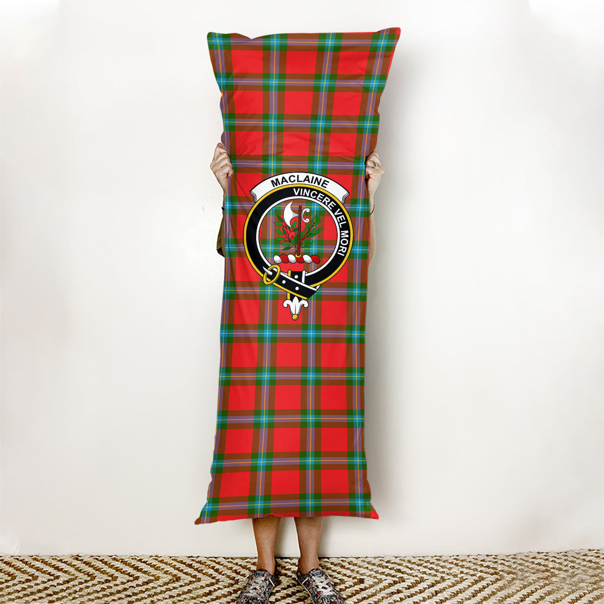 ScotsTee Shop Scottish MacLaine of Loch Buie Crest Tartan Body Pillow