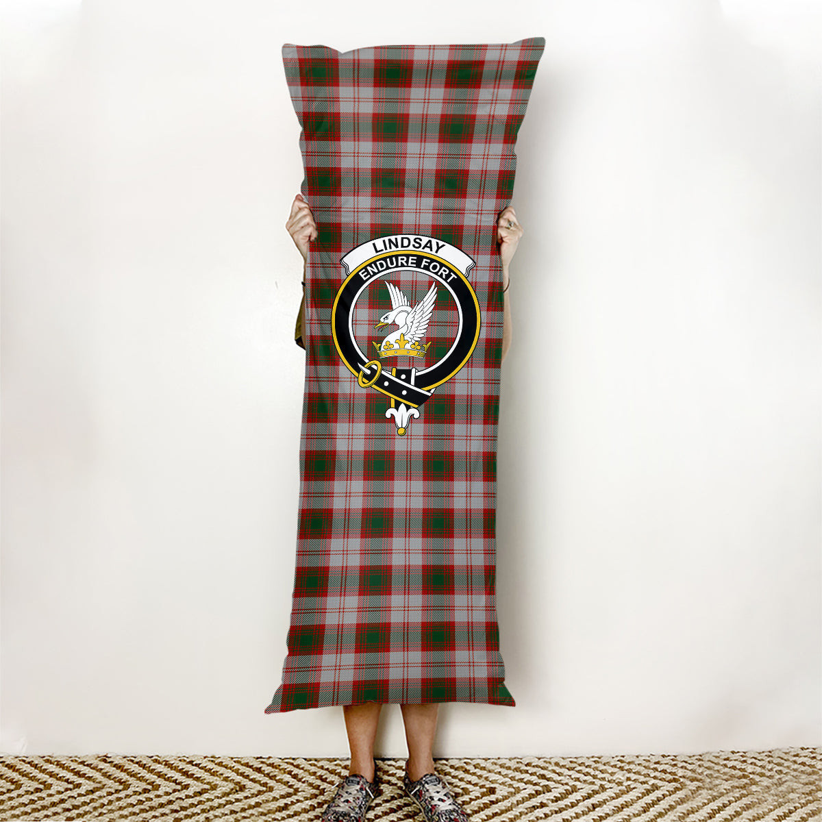 ScotsTee Shop Scottish Lindsay Dress Red Crest Tartan Body Pillow