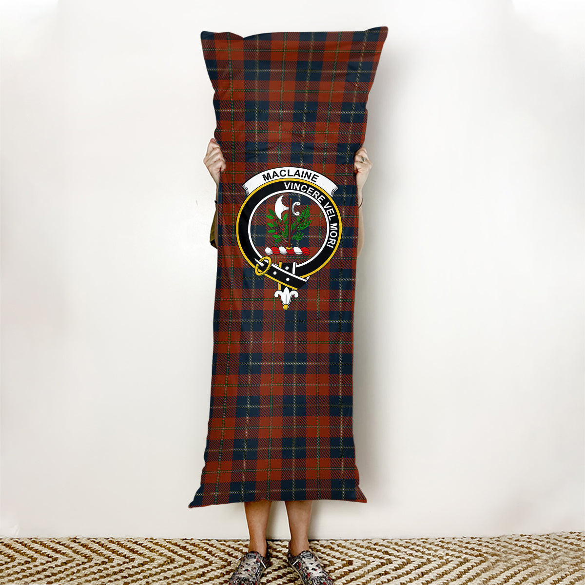 ScotsTee Shop Scottish Maclaine of Lochbuie Auld Sett Crest Tartan Body Pillow