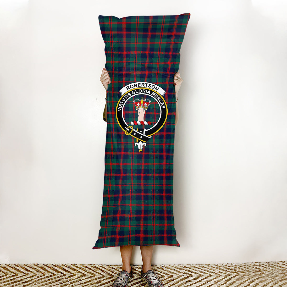 ScotsTee Shop Scottish Robertson of Struan Modern Crest Tartan Body Pillow
