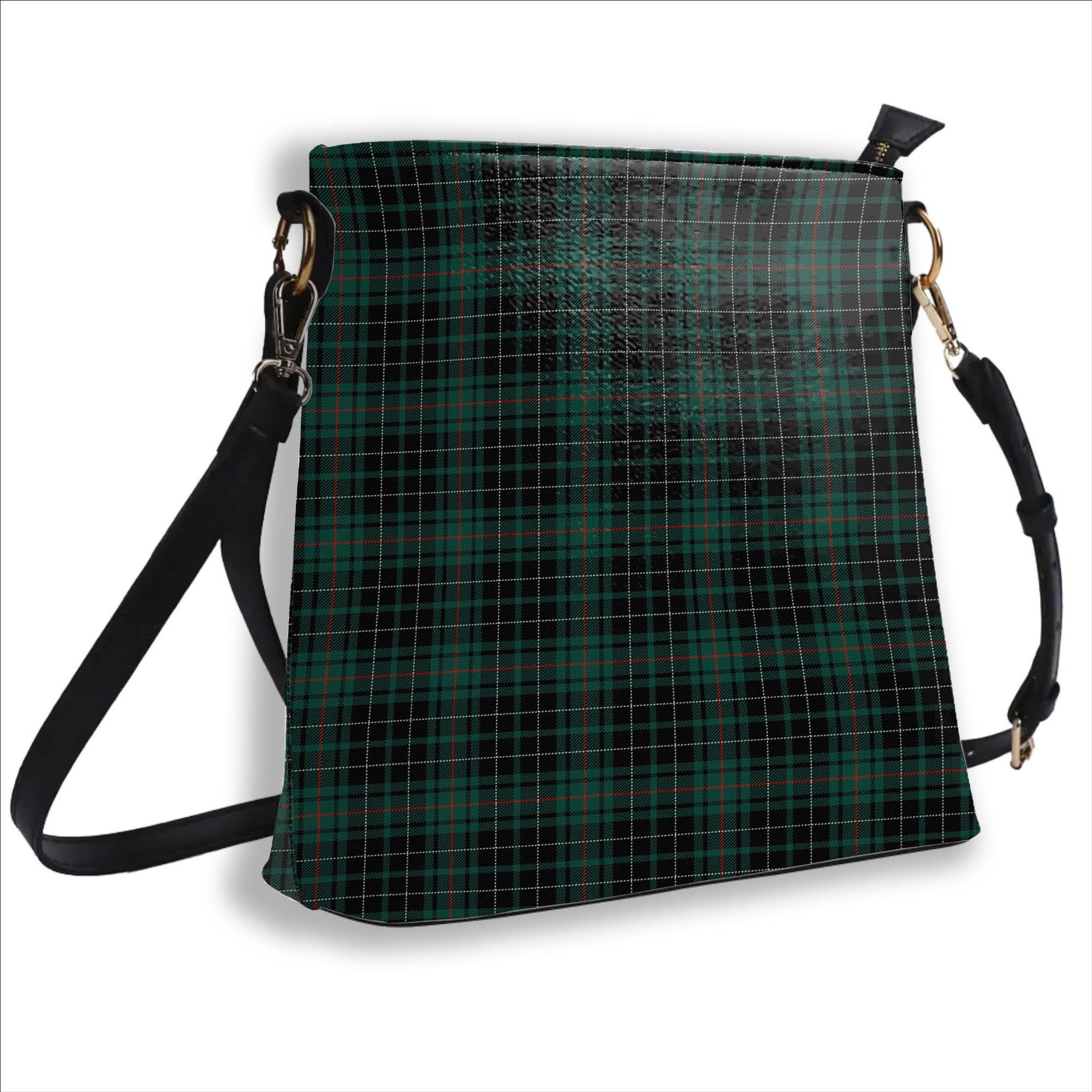 ScotsTee Shop Scottish MacAulay Hunting Modern Tartan Bucket Bag Ladies Shoulder Bag Midi