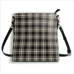 ScotsTee Shop Scottish Menzies Black & White Ancient Tartan Bucket Bag Ladies Shoulder Bag Midi