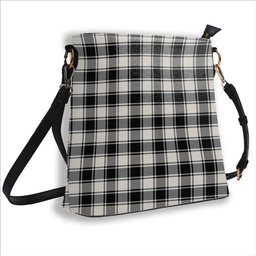 ScotsTee Shop Scottish MacPhee B&W Modern Tartan Bucket Bag Ladies Shoulder Bag Midi