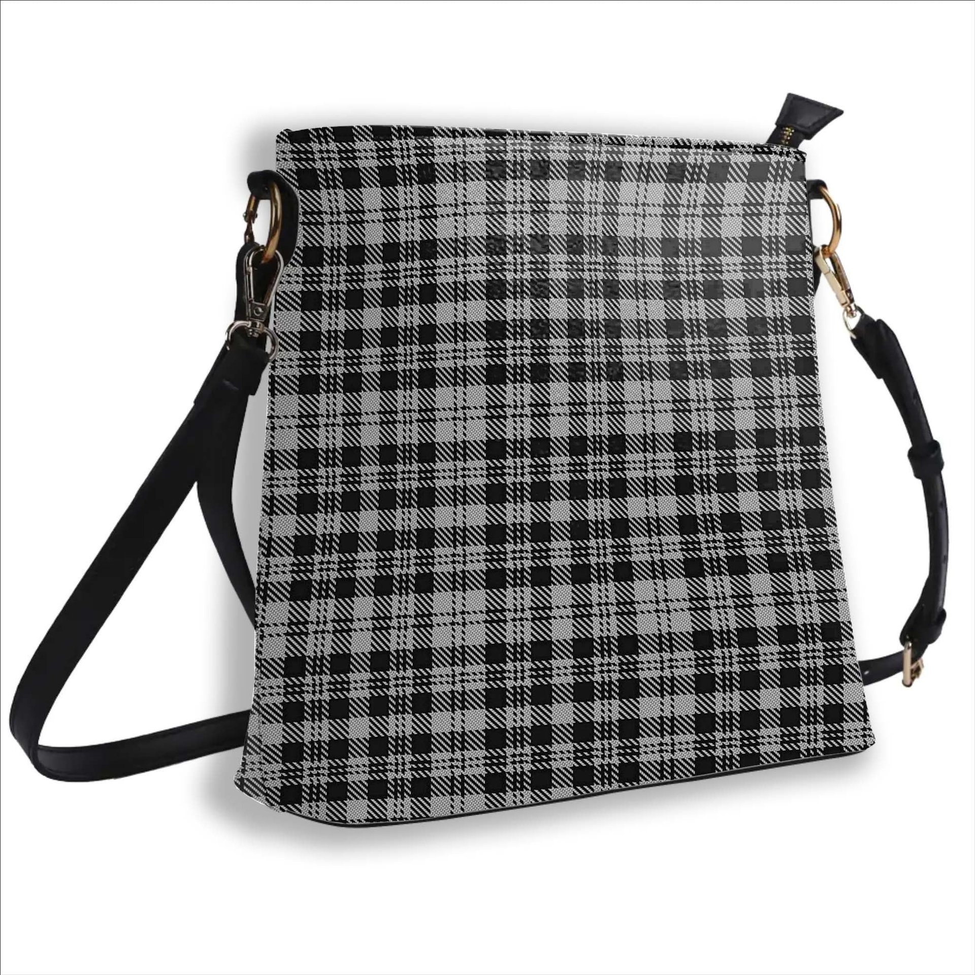 ScotsTee Shop Scottish Scott B&W 1850 Tartan Bucket Bag Ladies Shoulder Bag Midi