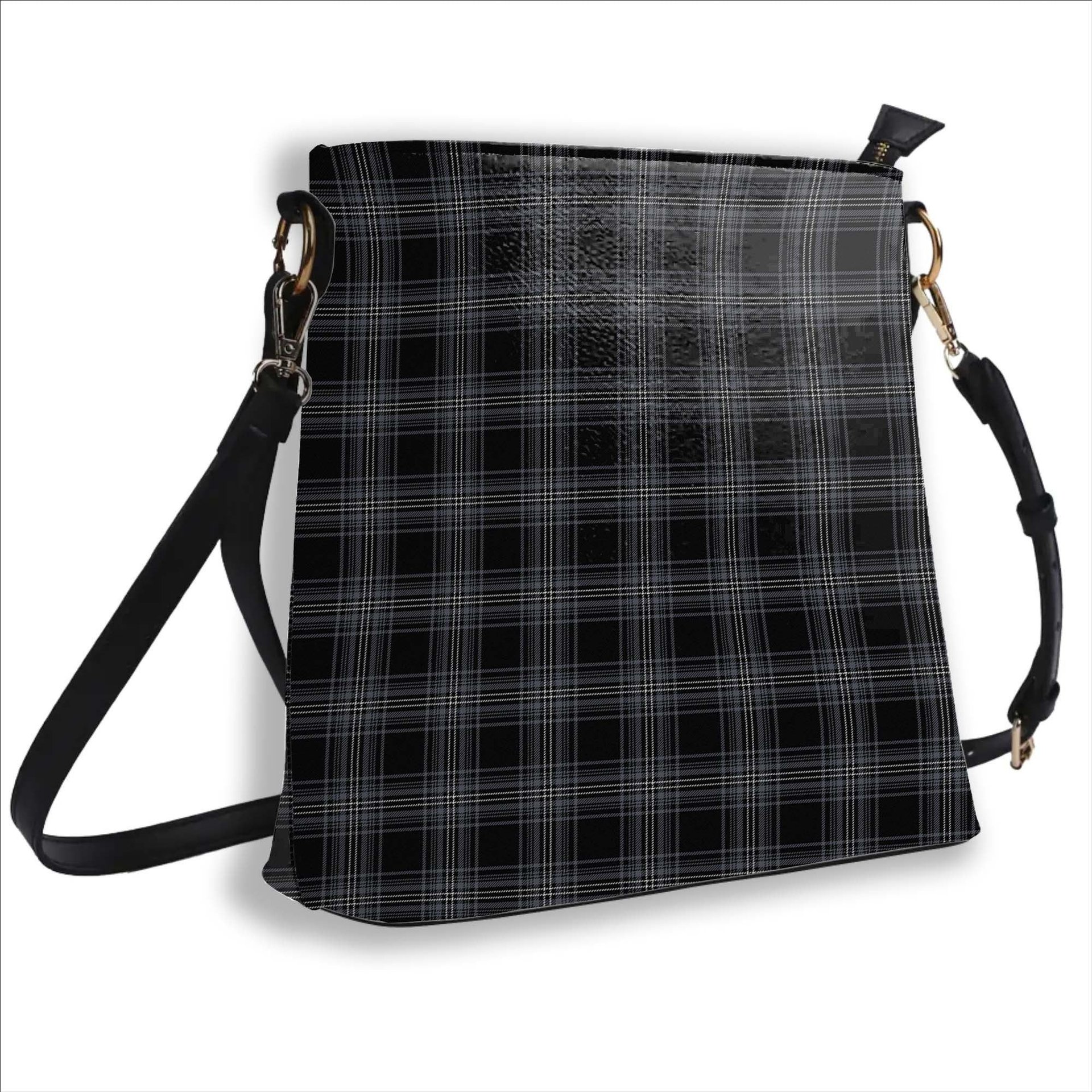ScotsTee Shop Scottish Stewart Mourning Originaux Modern Clan Tartan Bucket Bag Ladies Shoulder Bag Midi