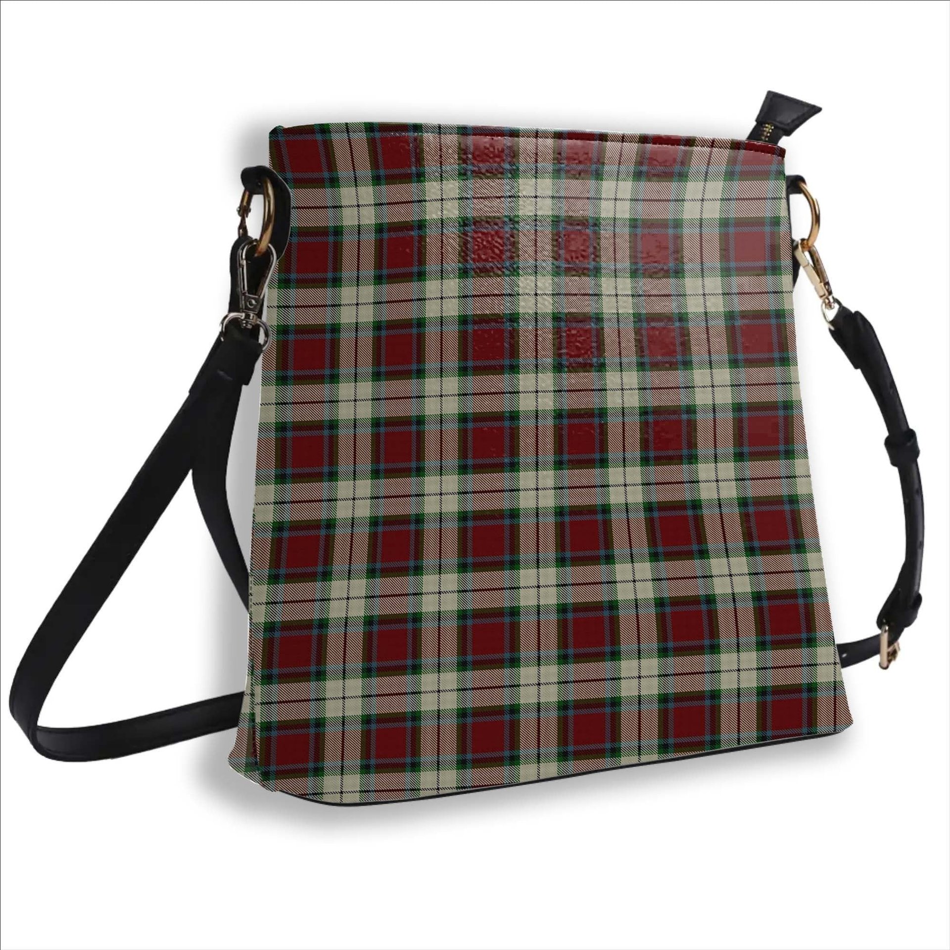 ScotsTee Shop Scottish Rose White Dress Tartan Bucket Bag Ladies Shoulder Bag Midi