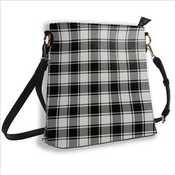 ScotsTee Shop Scottish McFie Black & White Ancient Tartan Bucket Bag Ladies Shoulder Bag Midi