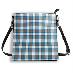 ScotsTee Shop Scottish Stewart Muted Blue Tartan Bucket Bag Ladies Shoulder Bag Midi