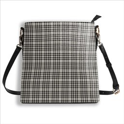 ScotsTee Shop Scottish Scott Black and White Ancient Tartan Bucket Bag Ladies Shoulder Bag Midi
