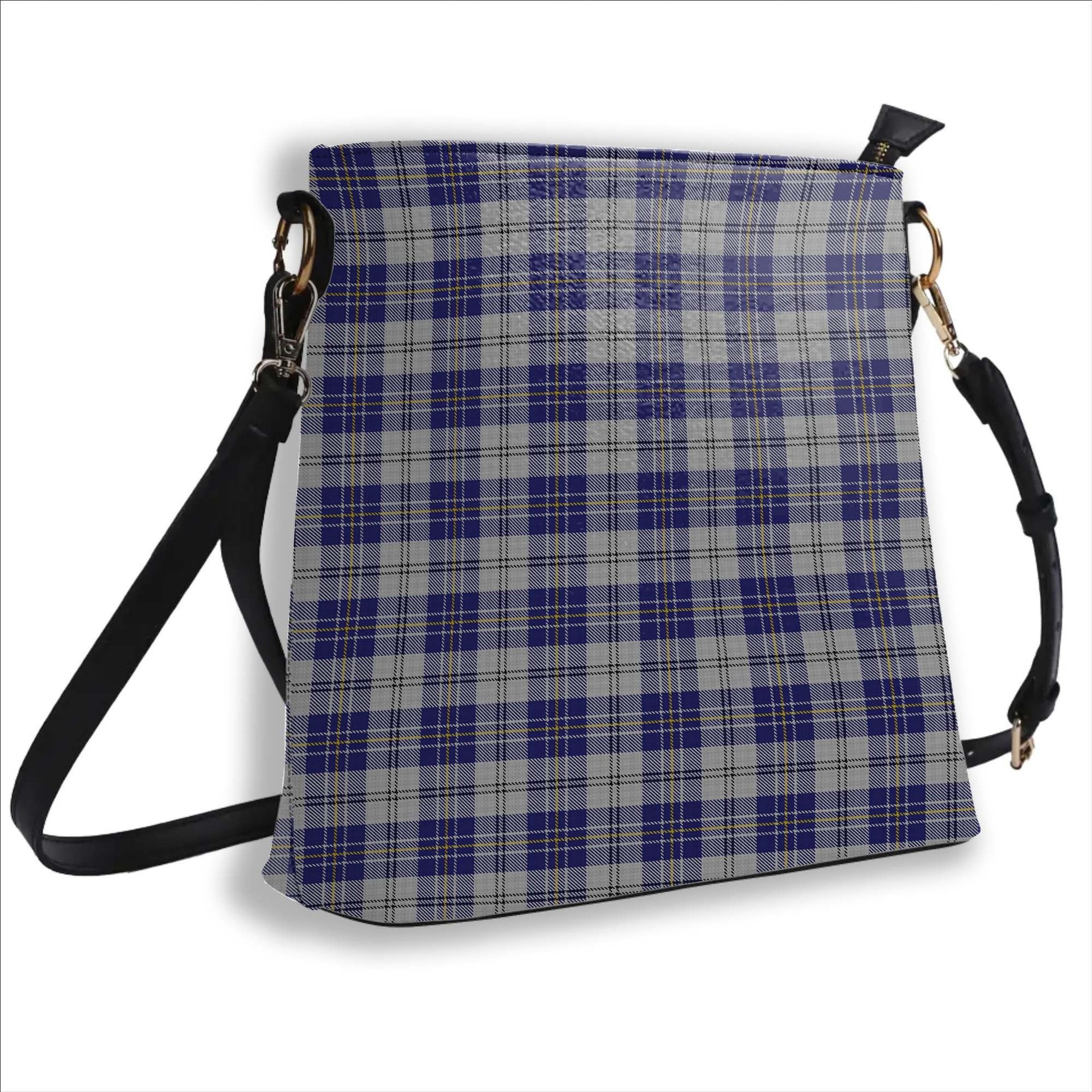 ScotsTee Shop Scottish McPherson Dress Blue Tartan Bucket Bag Ladies Shoulder Bag Midi