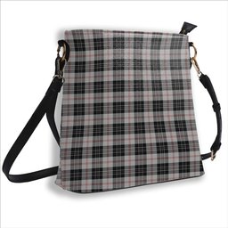 ScotsTee Shop Scottish MacPherson of Cluny Black and White Tartan Bucket Bag Ladies Shoulder Bag Midi
