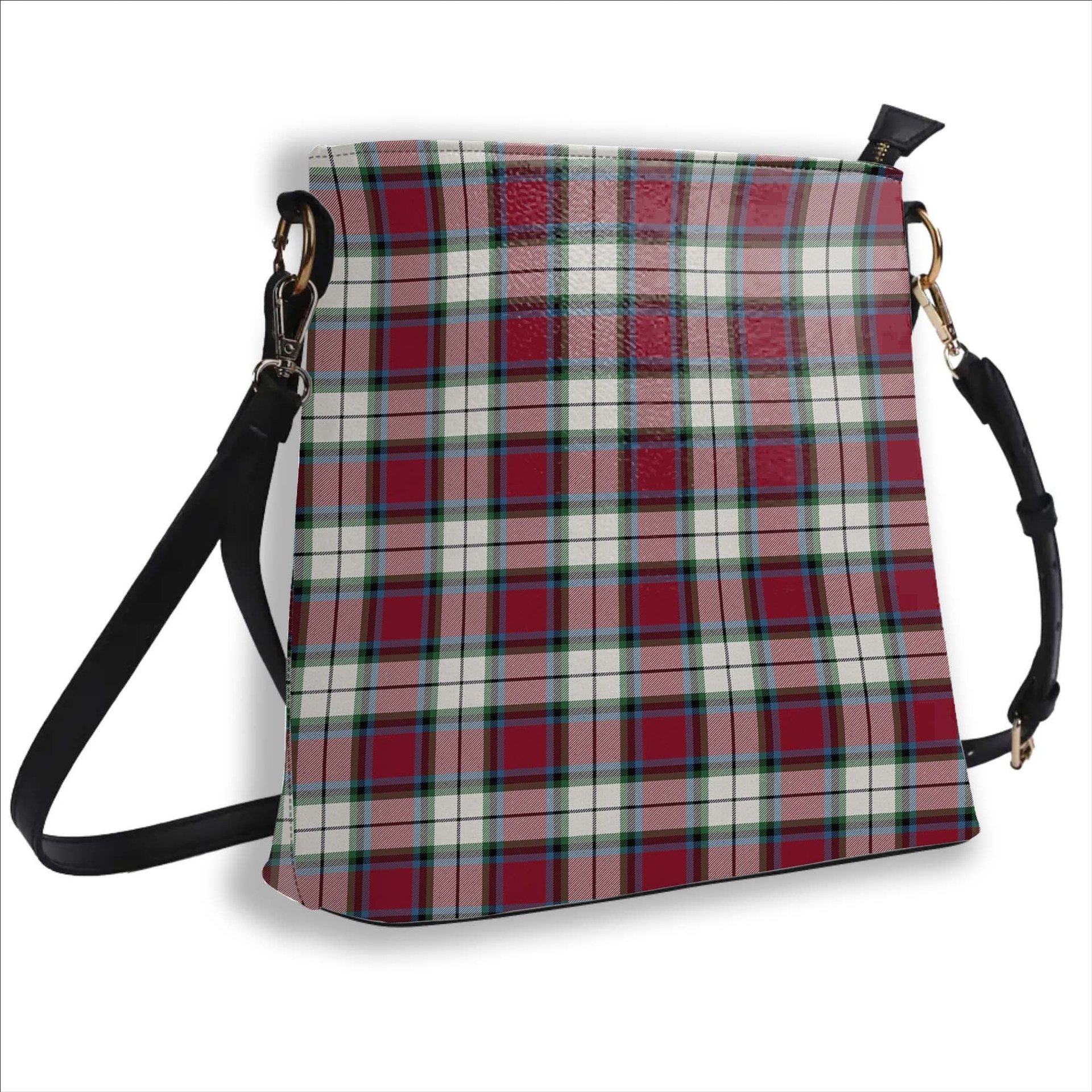 ScotsTee Shop Scottish Rose Dress Modern Tartan Bucket Bag Ladies Shoulder Bag Midi