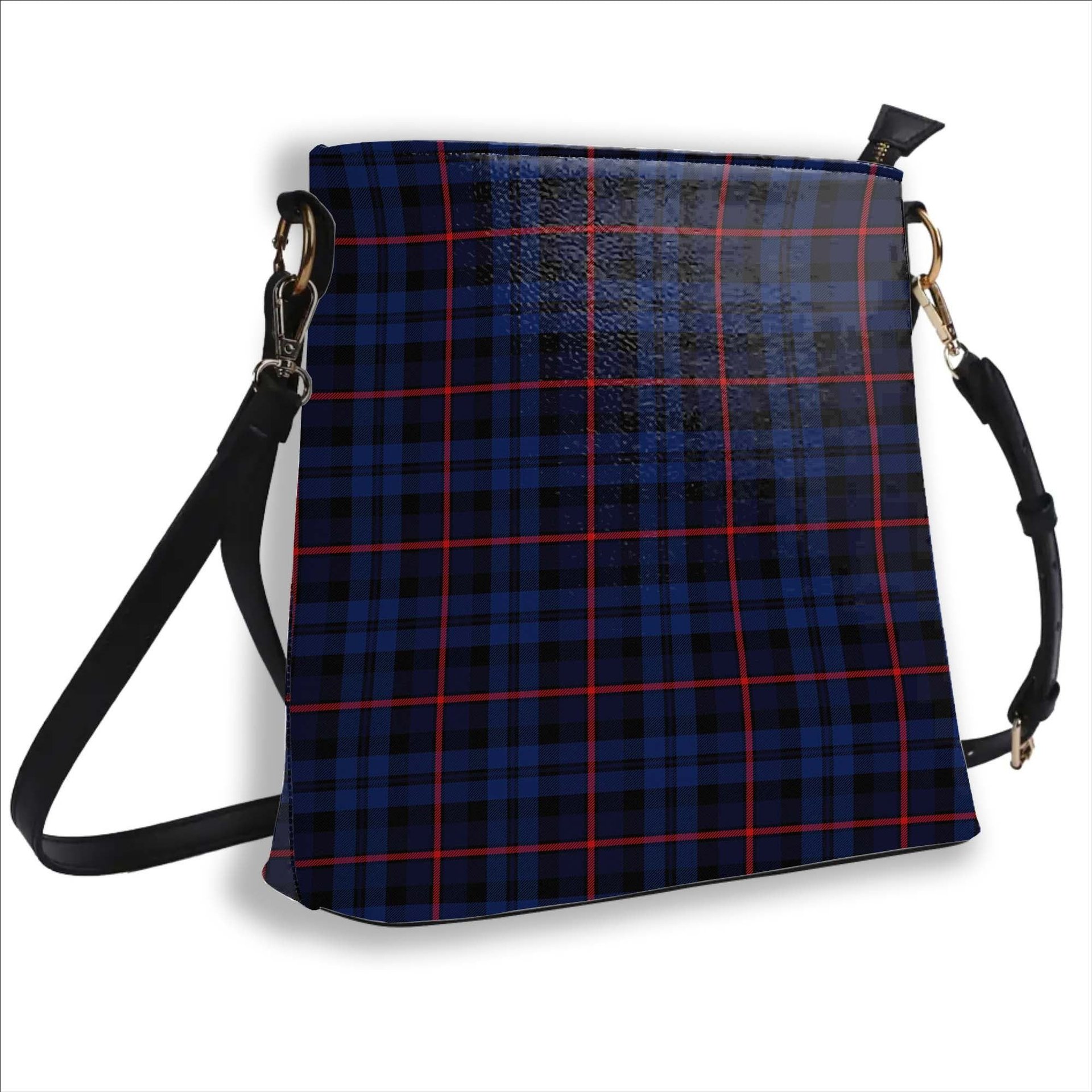 ScotsTee Shop Scottish MacCorquodale Modern Tartan Bucket Bag Ladies Shoulder Bag Midi