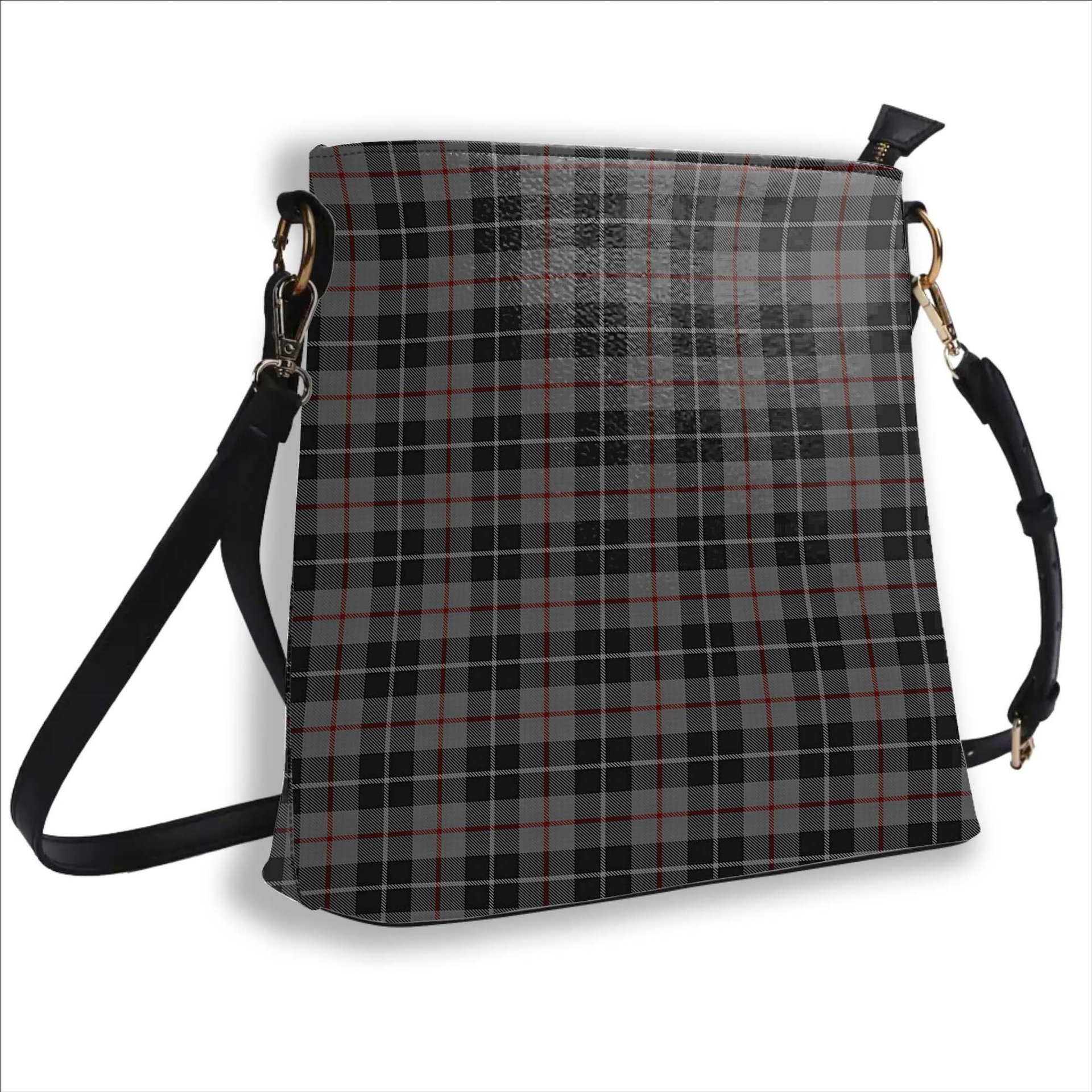 ScotsTee Shop Scottish Thompson Grey Tartan Bucket Bag Ladies Shoulder Bag Midi