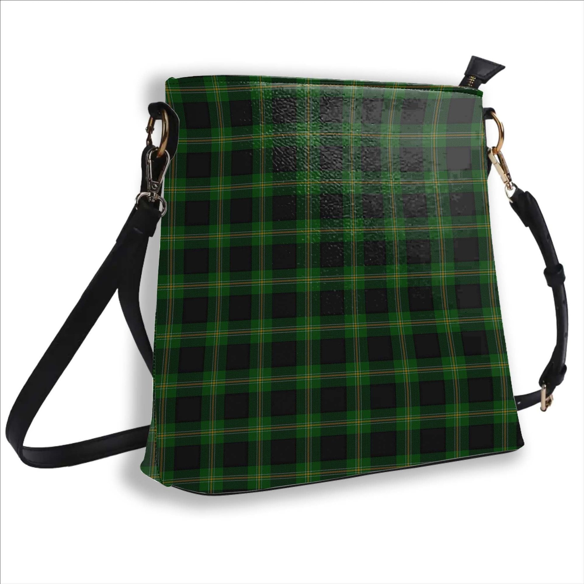 ScotsTee Shop Scottish Perry Hunting Green Tartan Bucket Bag Ladies Shoulder Bag Midi