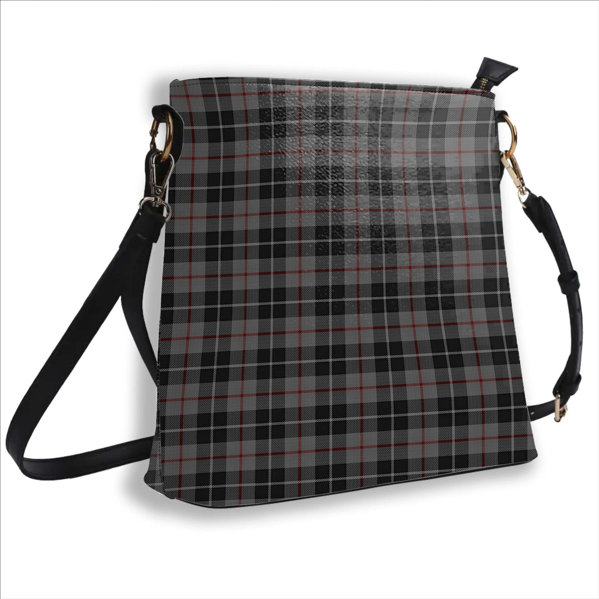 ScotsTee Shop Scottish Thompson Society Grey Tartan Bucket Bag Ladies Shoulder Bag Midi