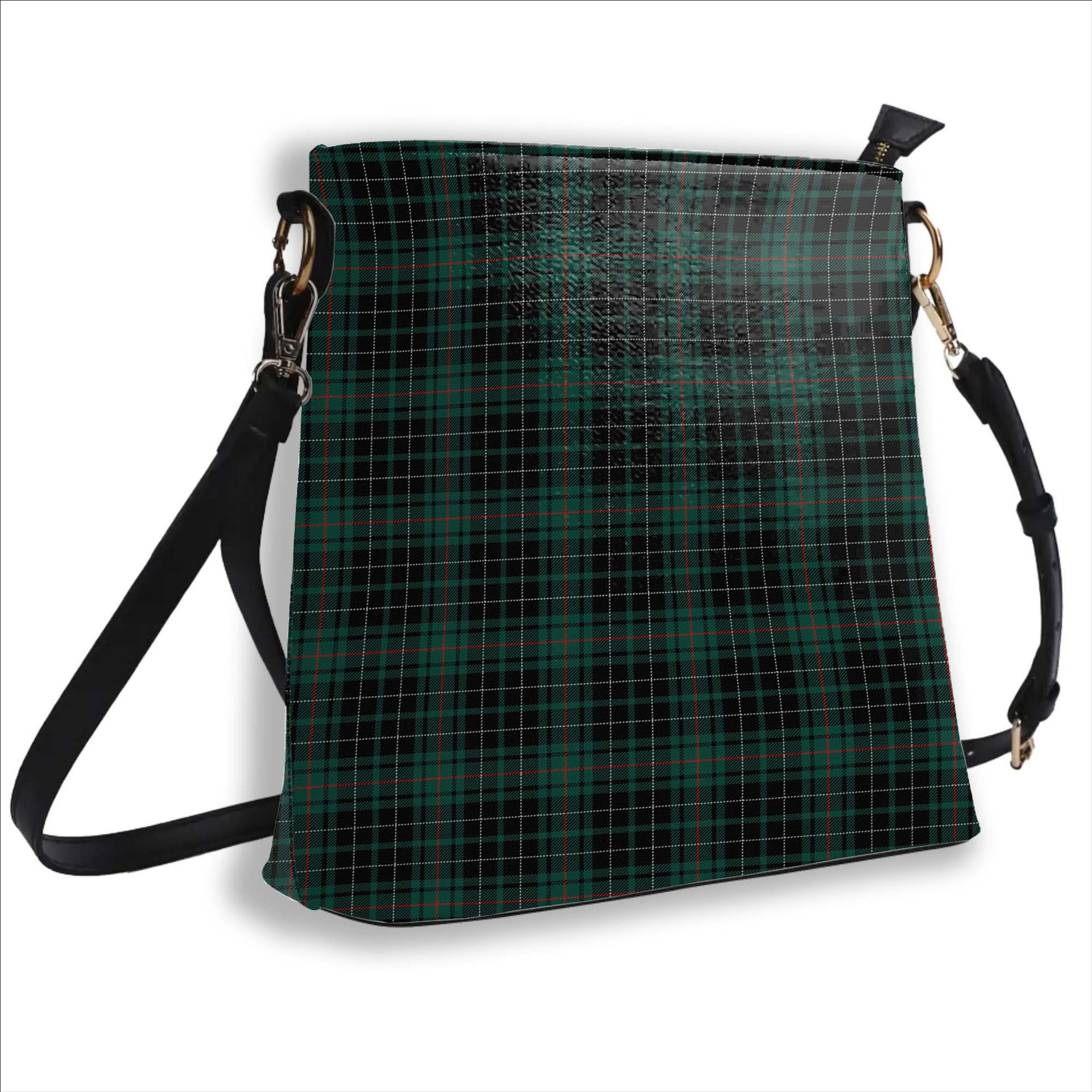 ScotsTee Shop Scottish MacAuley Hunting Modern Tartan Bucket Bag Ladies Shoulder Bag Midi