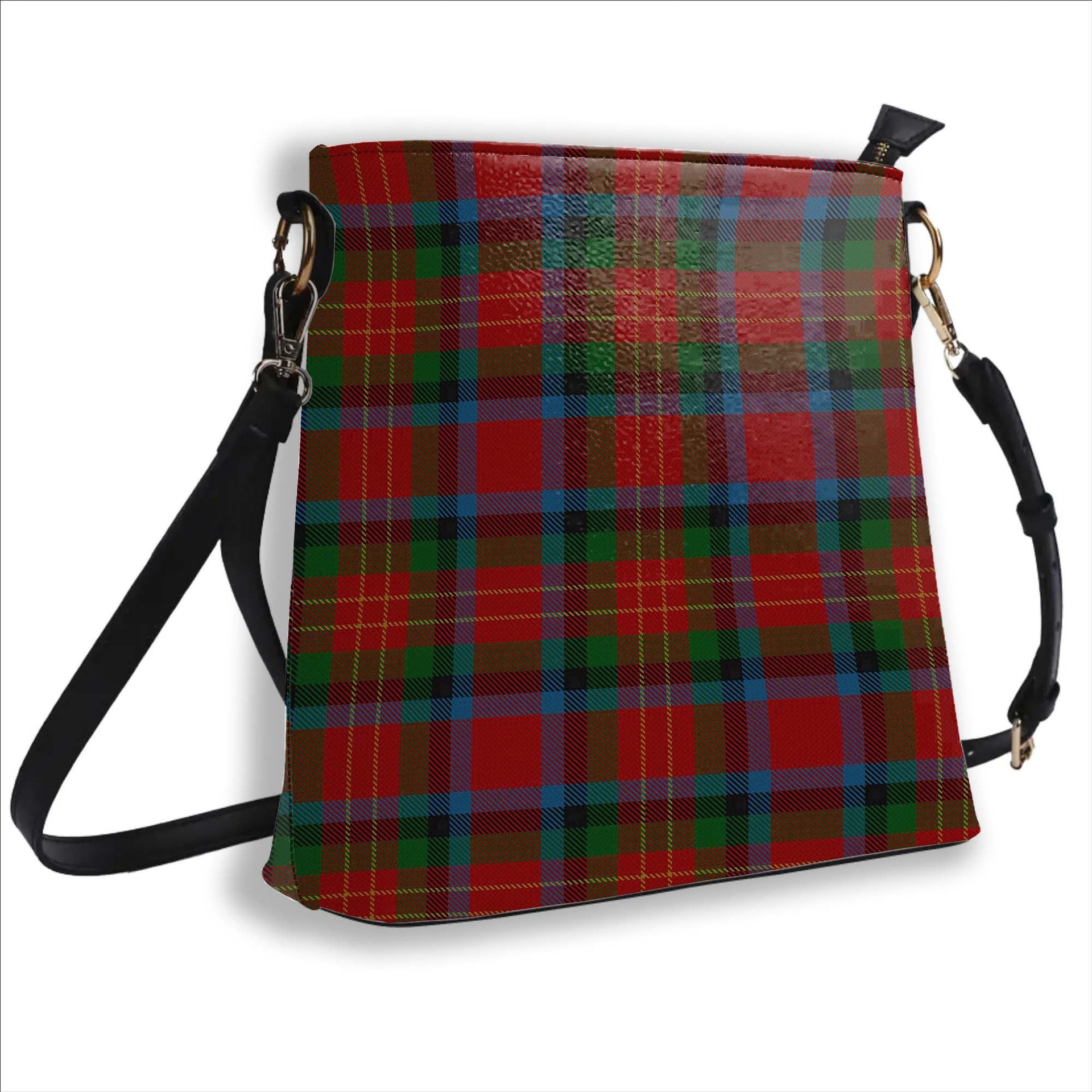 ScotsTee Shop Scottish Sturrock Blue & Black Tartan Bucket Bag Ladies Shoulder Bag Midi