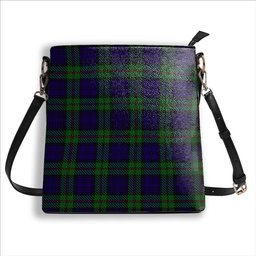 ScotsTee Shop Scottish MacKinlay 2_4 black stripes Tartan Bucket Bag Ladies Shoulder Bag Midi