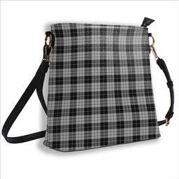 ScotsTee Shop Scottish MacLeod Black and White Tartan Bucket Bag Ladies Shoulder Bag Midi