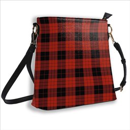 ScotsTee Shop Scottish McLeod Black and Red Ancient Tartan Bucket Bag Ladies Shoulder Bag Midi