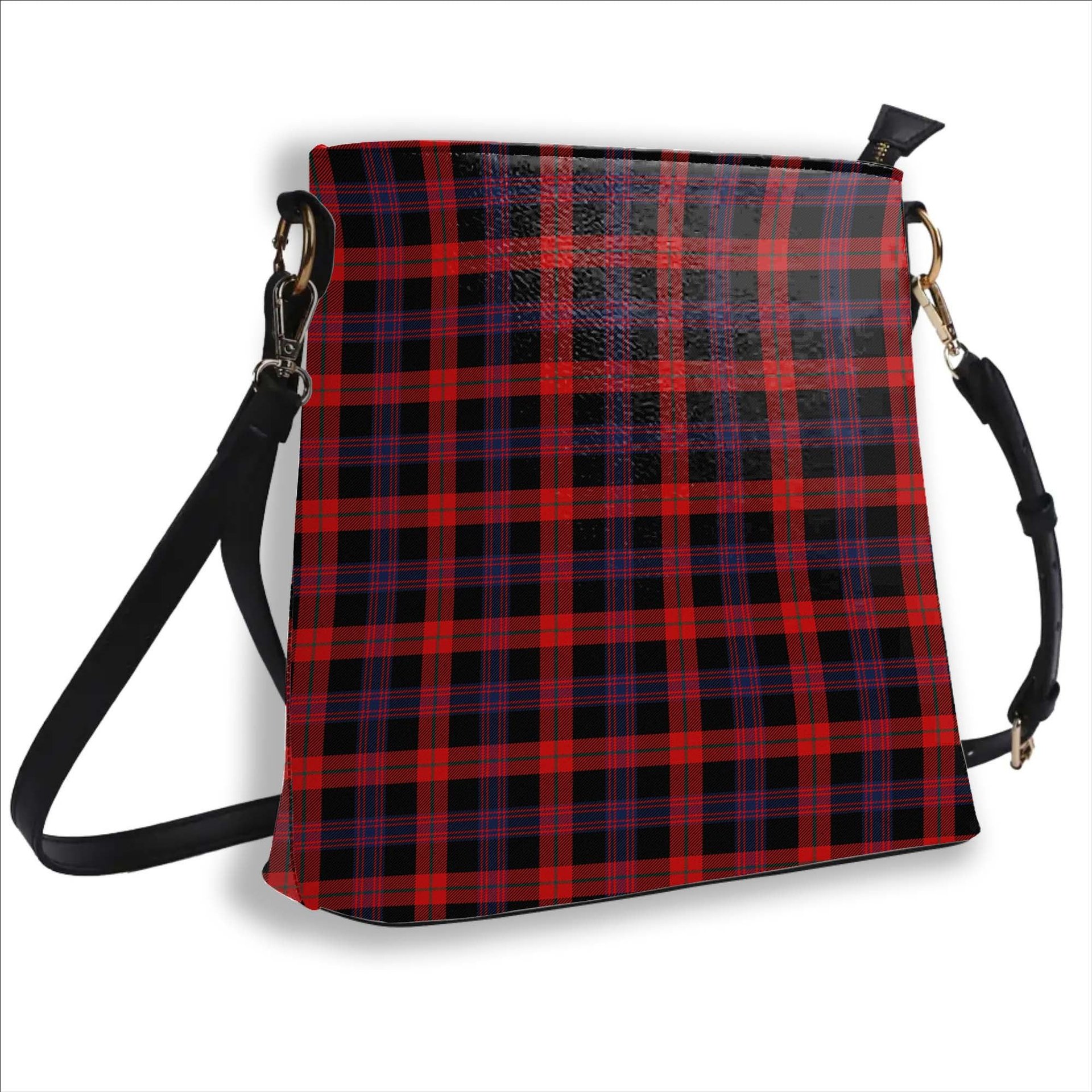 ScotsTee Shop Scottish Broun Modern Tartan Bucket Bag Ladies Shoulder Bag Midi