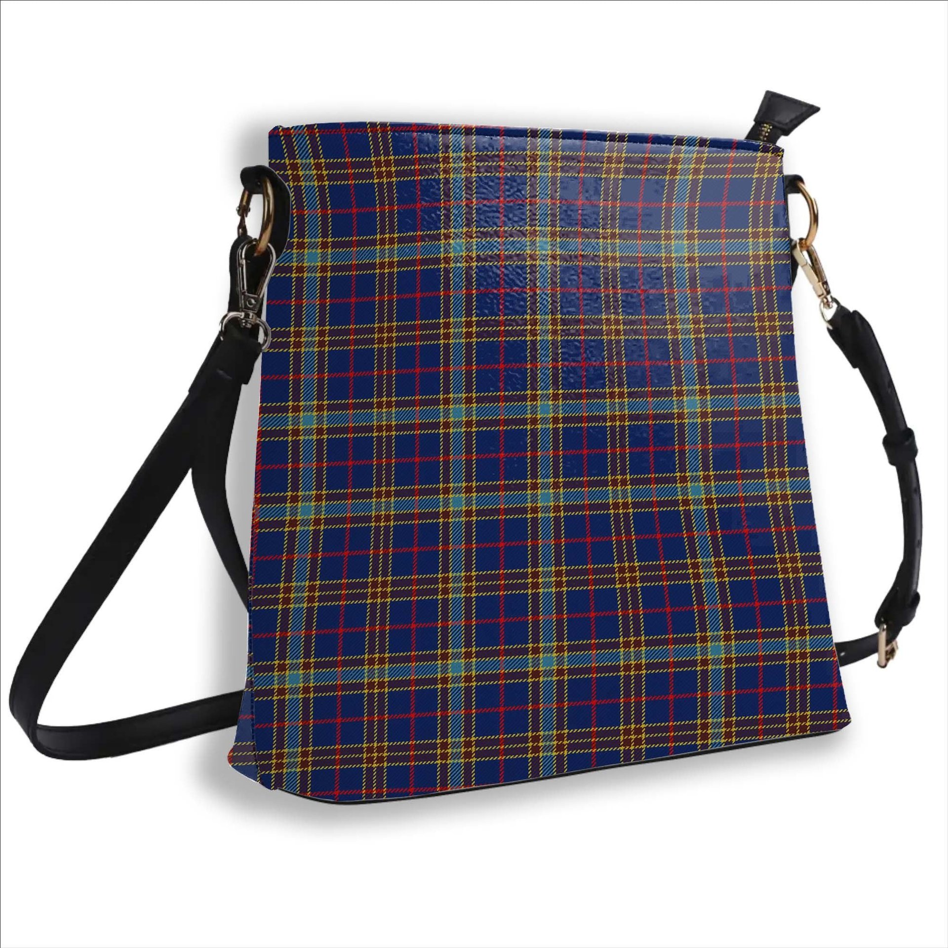 ScotsTee Shop Scottish Balfour Blue Modern Tartan Bucket Bag Ladies Shoulder Bag Midi