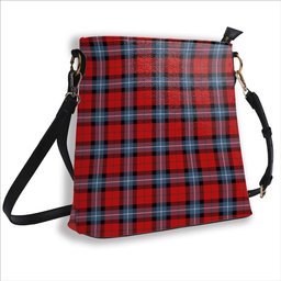 ScotsTee Shop Scottish Baillie of Polkemmet Red Modern Tartan Bucket Bag Ladies Shoulder Bag Midi