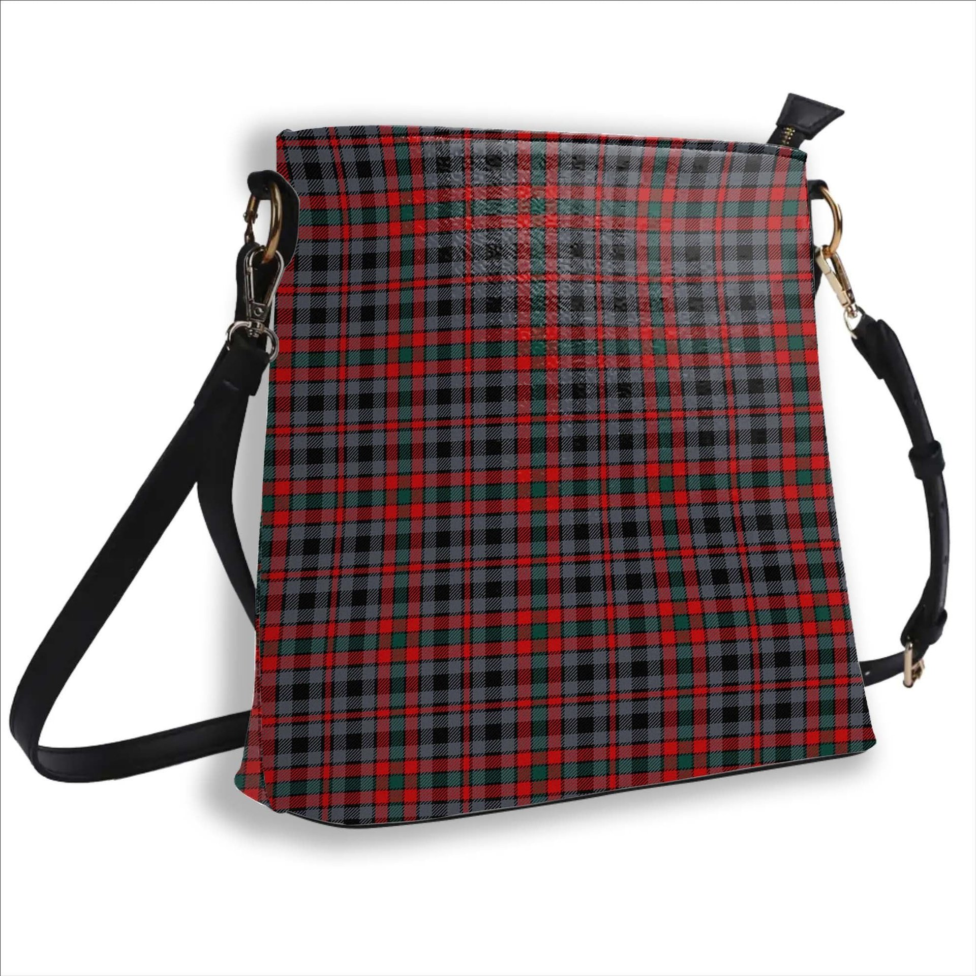 ScotsTee Shop Scottish Borthwick Modern Tartan Bucket Bag Ladies Shoulder Bag Midi