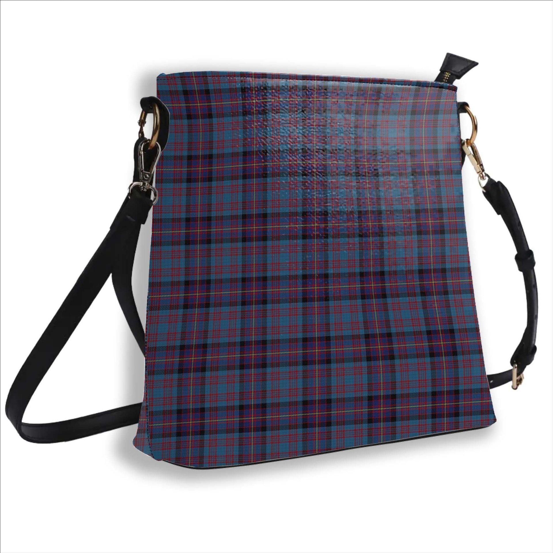 ScotsTee Shop Scottish Cochrane Azure Tartan Bucket Bag Ladies Shoulder Bag Midi