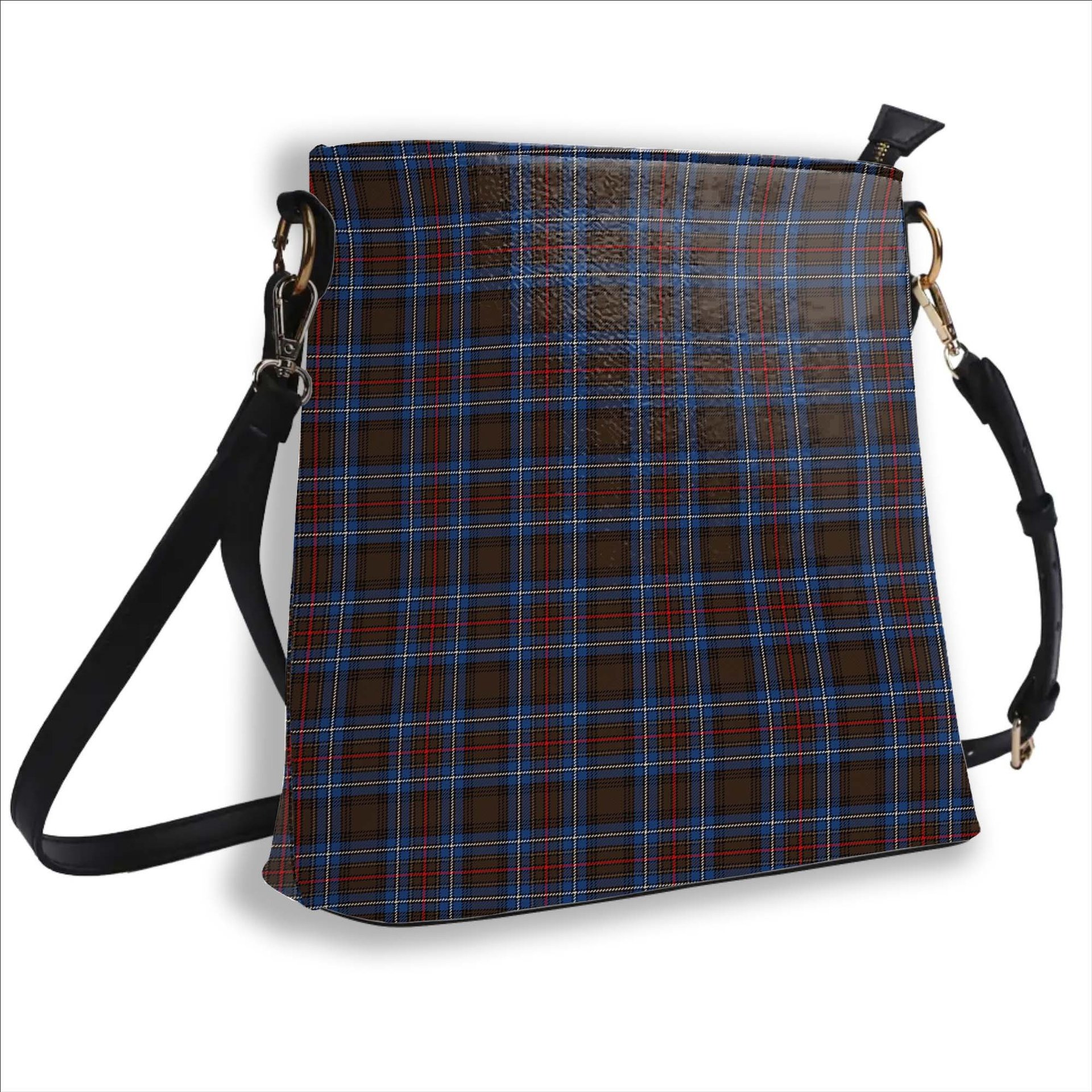 ScotsTee Shop Scottish Cockburn Brown Modern Tartan Bucket Bag Ladies Shoulder Bag Midi