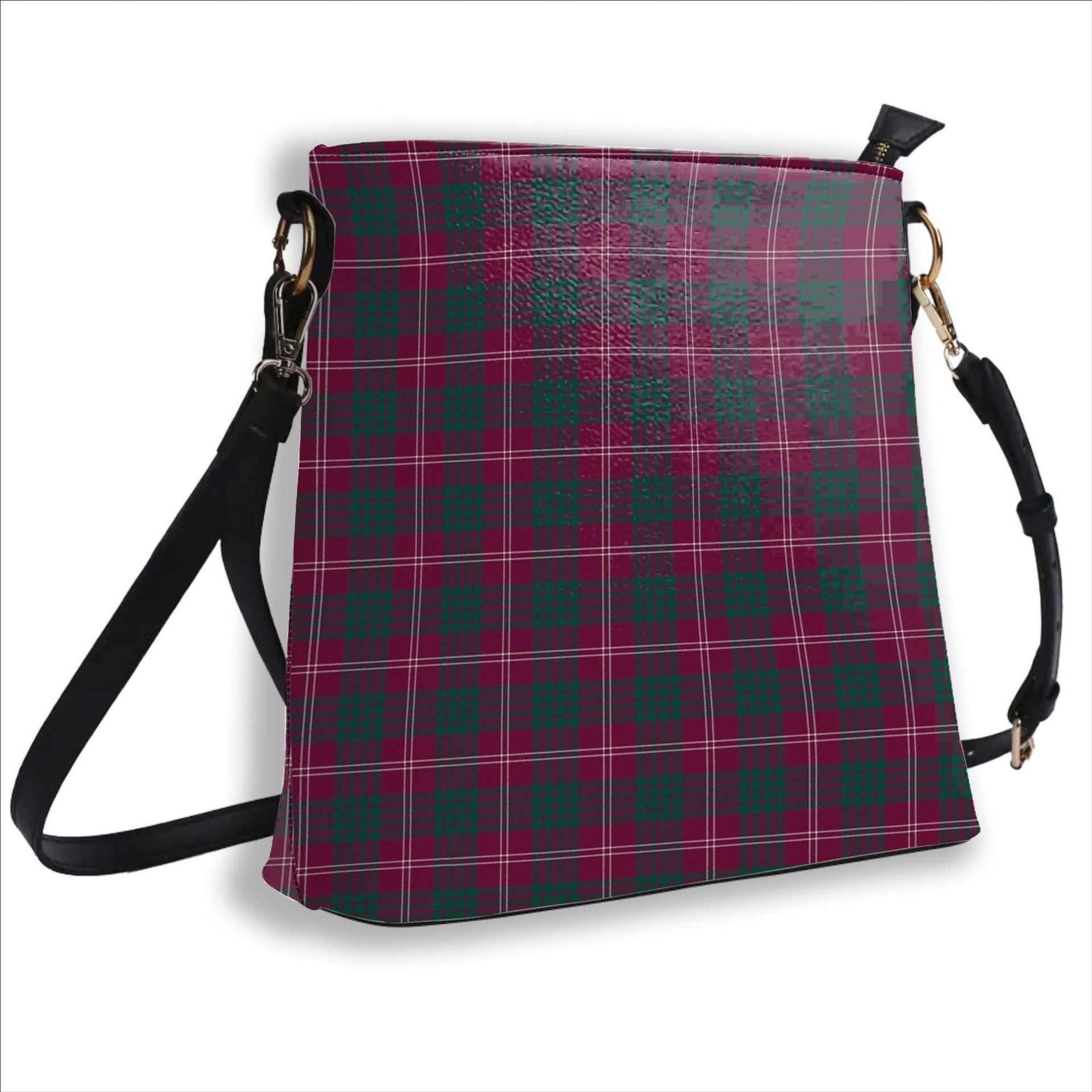 ScotsTee Shop Scottish Crawford Red Modern Tartan Bucket Bag Ladies Shoulder Bag Midi