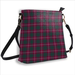ScotsTee Shop Scottish Crawford Red Modern Tartan Bucket Bag Ladies Shoulder Bag Midi
