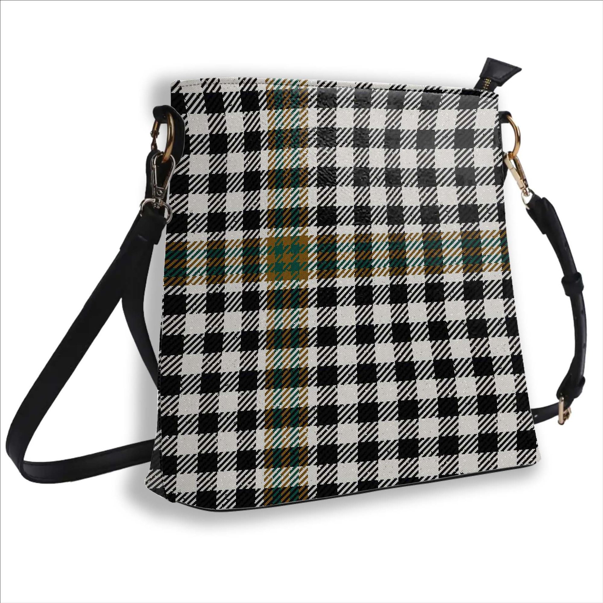 ScotsTee Shop Scottish Burns Check Modern Tartan Bucket Bag Ladies Shoulder Bag Midi