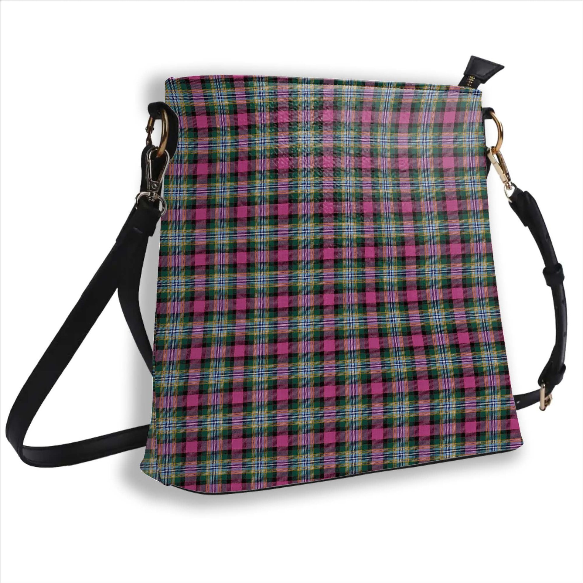 ScotsTee Shop Scottish Dundee Pink Variation Modern Clan Tartan Bucket Bag Ladies Shoulder Bag Midi
