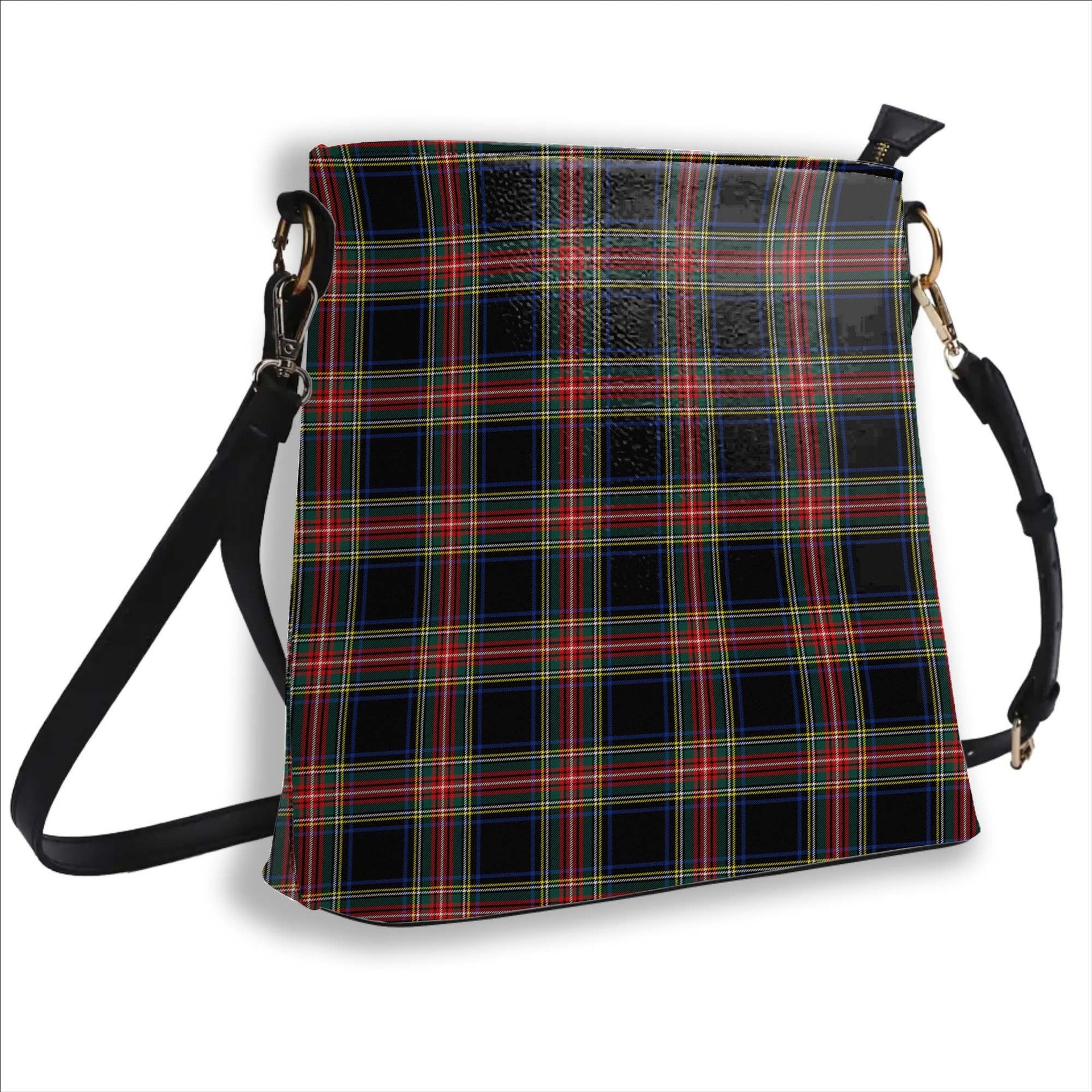 ScotsTee Shop Scottish Stewart Black Modern Tartan Bucket Bag Ladies Shoulder Bag Midi