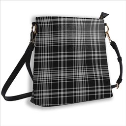 ScotsTee Shop Scottish MacLean Black and White Tartan Bucket Bag Ladies Shoulder Bag Midi