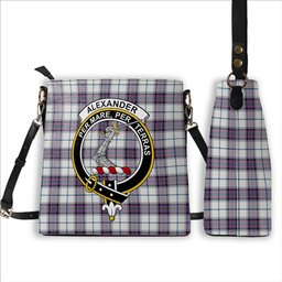 ScotsTee Shop Scottish Alexander of Menstry Dress Ancient Crest Tartan Bucket Bag Ladies Shoulder Bag Midi