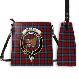 ScotsTee Shop Scottish Baillie of Polkemmet Red Crest Tartan Bucket Bag Ladies Shoulder Bag Midi