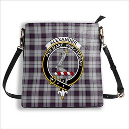 ScotsTee Shop Scottish Alexander of Menstry Dress Crest Tartan Bucket Bag Ladies Shoulder Bag Midi